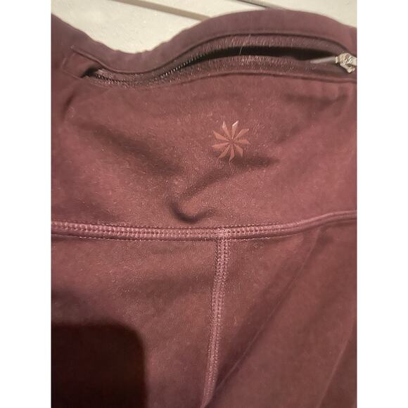 Athleta Crop Leggings Pant Dark Red Maroon Size Large - Picture 7 of 9